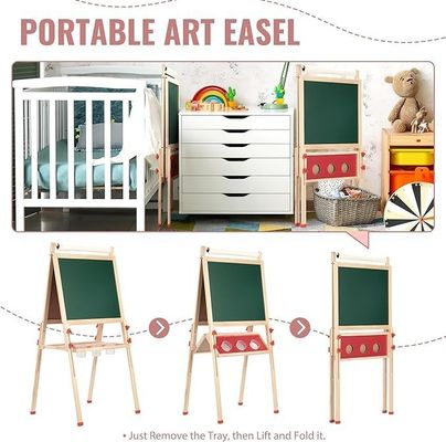 Στερεό ξύλο ρυθμιζόμενο διπλό πλάι Τέχνη ζωγραφική όρθιος χάρτης με πεύκο υλικό