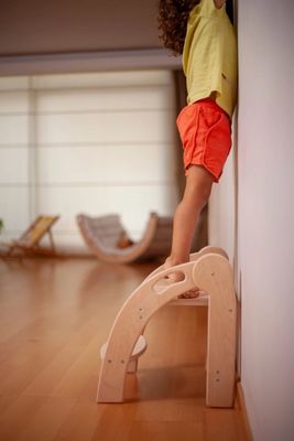 Προσαρμοσμένο λογότυπο ξύλινο σκαμνί για παιδιά αναδιπλούμενο σκαμνί Montessori