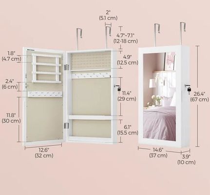 Προσαρμοσμένη εξυπηρέτηση λευκή κοσμήματα ντουλάπι ντουλάπι με 6 συρτάρια και στερεό ξύλο δομή