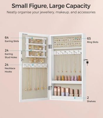 Προσαρμοσμένη εξυπηρέτηση λευκή κοσμήματα ντουλάπι ντουλάπι με 6 συρτάρια και στερεό ξύλο δομή