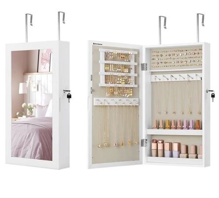 Προσαρμοσμένη εξυπηρέτηση λευκή κοσμήματα ντουλάπι ντουλάπι με 6 συρτάρια και στερεό ξύλο δομή