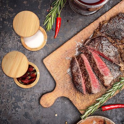 120 ml γυάλινα βάζα μπαχαρικών με κάλυμμα από μπαμπού Φυσική και εξοικονόμηση χώρου λύση αποθήκευσης