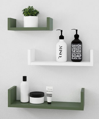 Λευκά και πράσινα φύλλα αποθήκευσης με το σχήμα U