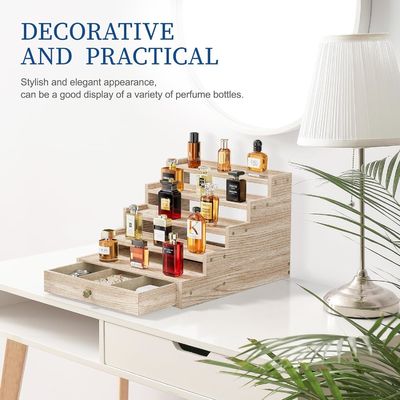 Λάρισμα ξύλινη κολωνία ράφιο ράφιο οθόνης ράφιο με συρτάρι αποθήκευση TIMBER