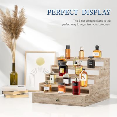 Λάρισμα ξύλινη κολωνία ράφιο ράφιο οθόνης ράφιο με συρτάρι αποθήκευση TIMBER