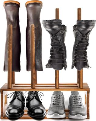 Ραστικό ξύλινο ράφι παπουτσιών Χρώμα οργανωτή