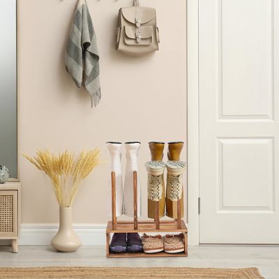 Ραστικό ξύλινο ράφι παπουτσιών Χρώμα οργανωτή