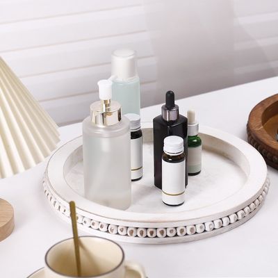 Προσαρμοσμένο ξύλινο διακοσμητικό δίσκο με μαργαριταρισμένο λευκό χρώμα