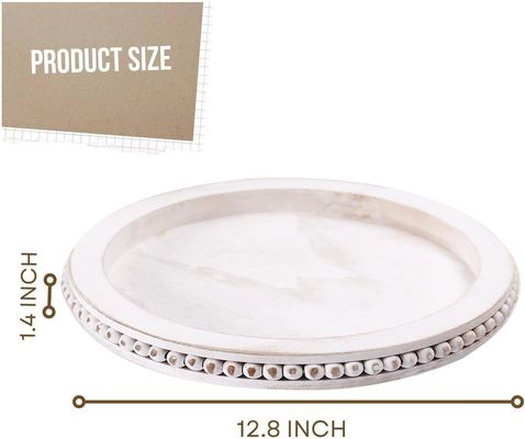 Προσαρμοσμένο ξύλινο διακοσμητικό δίσκο με μαργαριταρισμένο λευκό χρώμα