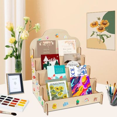 Προσαρμοσμένο μέγεθος Σκληρό ξύλο 4 βαθμίδες Στάνος για κάρτες χαιρετισμών αυτοκόλλητα και κάρτες