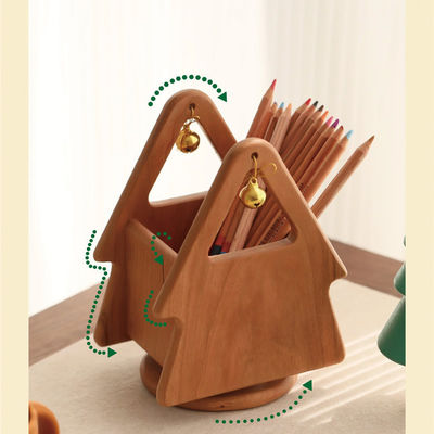 Στυλάτο ξύλινο χριστουγεννιάτικο δέντρο σε σχήμα οργανωτή γραφείου για γραφειακά είδη και εργαλεία