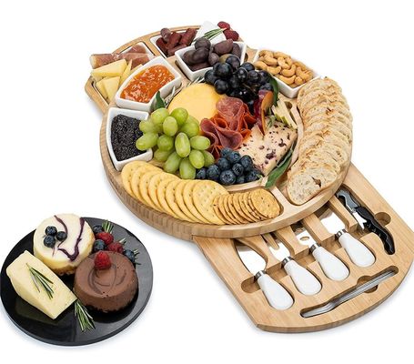 Τετράγωνο μπαμπού τυρί Πλάκα και μαχαίρι για εμπορικούς αγοραστές Καταστήματα δώρων