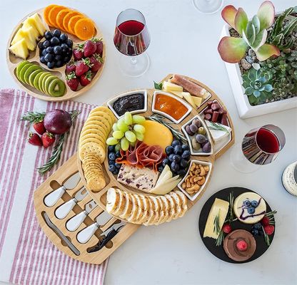 Τετράγωνο μπαμπού τυρί Πλάκα και μαχαίρι για εμπορικούς αγοραστές Καταστήματα δώρων