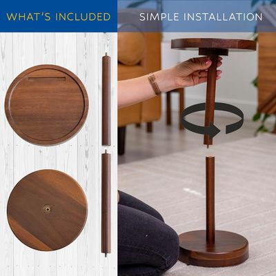 Ειδικό τραπέζι καφέ Σύγχρονο ξύλινο τραπέζι ποτών με τοποθέτηση τηλεφώνου και μικρό στρογγυλό μέγεθος