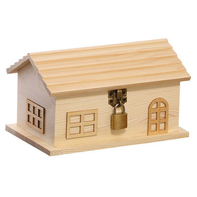 2022 Παιδιά DIY Γλυκό ξύλο Λευκό ξύλινο νόμισμα Τράπεζα Χρηματοκιβώτια Αποθήκευση ξύλινο δώρο Custom