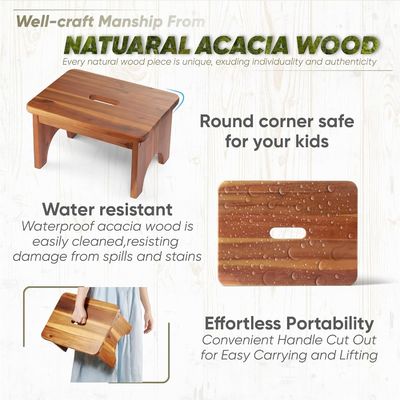 202405 Βαρύ φορητό φορητό ξύλινο σκαμνί χωρίς γλίστρα και βολικό για ενήλικες