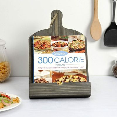 Κρατητής βιβλίου συνταγών στυλ ξύλου ρυθμιζόμενος και αναδιπλούμενος για αποθήκευση στην κουζίνα