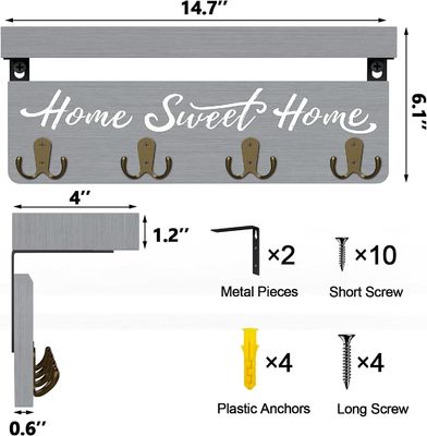 Προσαρμοσμένο σχήμα ξύλινο κάλυμμα κλειδιών τοίχος τοποθέτηση κλειδαριού κρεμάστρα οργανώστε την συλλογή κλειδιών σας