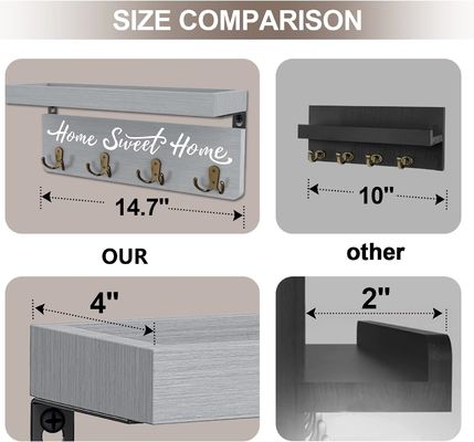 Προσαρμοσμένο σχήμα ξύλινο κάλυμμα κλειδιών τοίχος τοποθέτηση κλειδαριού κρεμάστρα οργανώστε την συλλογή κλειδιών σας