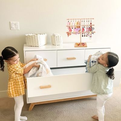 Γεμάτη από ξύλινο τοίχο διακόσμηση 3 στρώσεων Baby Headband Holder Hairbands Display Stand