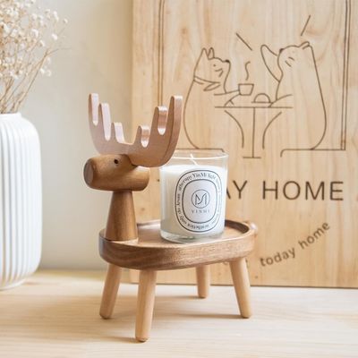 Οικιακό διακοσμητικό ξύλινο δίσκο με προσαρμοσμένο σχήμα 7,75 "L x 7,75" W x 48,5" H