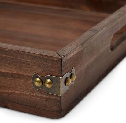 Κλαδιά κόψιμο Προσαρμοσμένη εξυπηρέτηση 18,5 X 12 ίντσες Μεγάλο Ρουστίκ καφέ καναπέ και καναπέ σερβίροντας δίσκο για το φαγητό