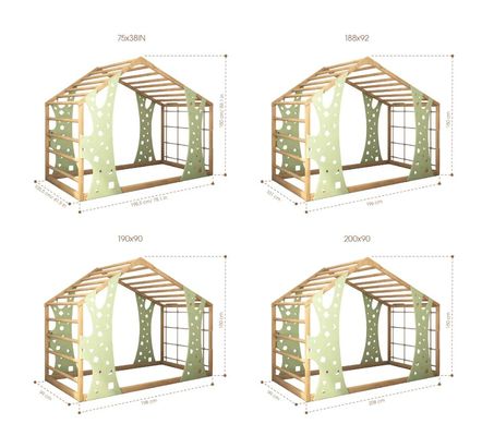 Montessori γυμναστήριο κρεβάτι ζούγκλα γυμναστήριο βρέφος κρεβάτι εσωτερικό Playhouse πλατφόρμα κρεβάτι ως αίτημά σας ταχυδρομική συσκευασία Y