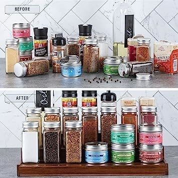 BAMBOO 3-Tier Waterproof Non Skid Rack ξύλινο ράφι μπαχαρικών οργανωτής για το σχεδιασμό κουζίνας