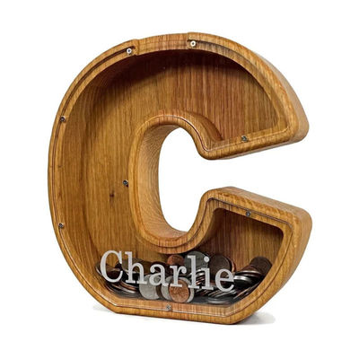 Μεγάλο κουτί με προσωπικό λογότυπο αλφαβήτου Δαχτυλίδι από ξύλο