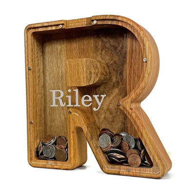Μεγάλο κουτί με προσωπικό λογότυπο αλφαβήτου Δαχτυλίδι από ξύλο