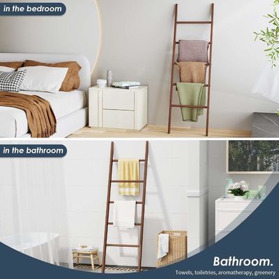 Οικιακή συσκευή ξύλινη σκάλα ράφι διακοσμητική κουβέρτα σκάλα για αποθήκευση μπάνιου