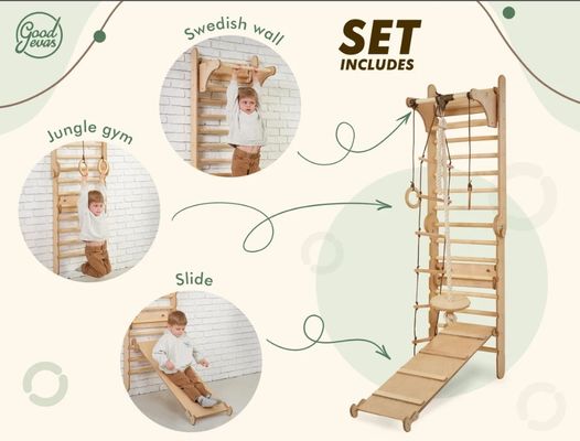 202405 Σουηδική σκάλα 4in1 Παιδικό γυμναστήριο αναρρίχησης με τριγωνικό αναρρίχηση και παιδικό τραπέζι