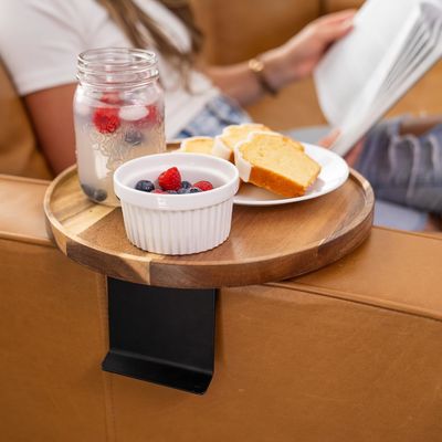 Προσαρμοσμένο λογότυπο Ακασία καναπέ Τραπέζι για οικολογικά φιλικό ρυθμιζόμενο ξύλινο καναπέ Arm Table