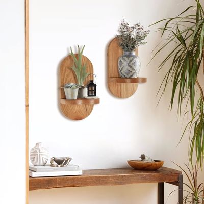 Λειτουργικό πολυλειτουργικό σχεδιασμό ξύλινα πλωτά ράφια για οθόνες γραφείου στο σπίτι