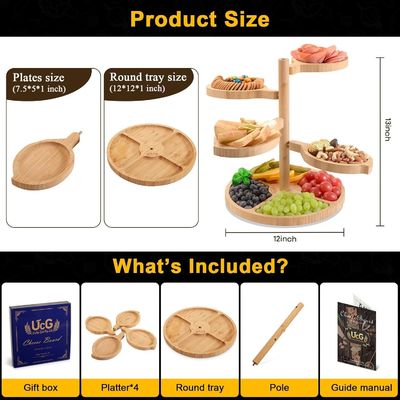 Πάρτι Στάδιο ξύλινο Cupcake Πύργο Σετ με προσαρμοσμένο λογότυπο και αναδιπλούμενο στάδιο