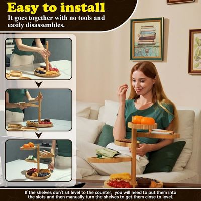 Πάρτι Στάδιο ξύλινο Cupcake Πύργο Σετ με προσαρμοσμένο λογότυπο και αναδιπλούμενο στάδιο