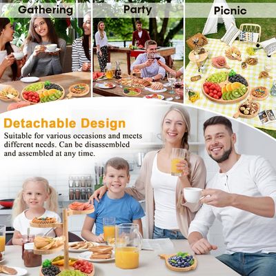 Πάρτι Στάδιο ξύλινο Cupcake Πύργο Σετ με προσαρμοσμένο λογότυπο και αναδιπλούμενο στάδιο