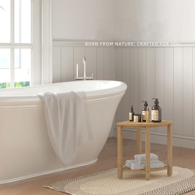 Έπιπλα καθιστικού προσαρμοσμένα εύκολο συναρμολόγηση μπαμπού μπάνιο κάθισμα ντους με ράφι