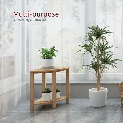 Έπιπλα καθιστικού προσαρμοσμένα εύκολο συναρμολόγηση μπαμπού μπάνιο κάθισμα ντους με ράφι