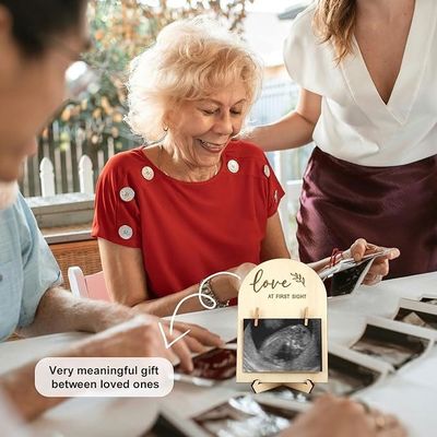 Εκτύπωση με κόψιμο 7,9 x 5,7 ίντσες Γλυκό ξύλο νεογέννητο Φωτογραφικό πλαίσιο για διακόσμηση βρεφονηπιακού δωματίου