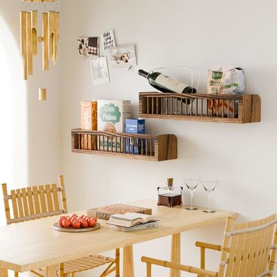 Προσαρμόσιμα ξύλινα πλωτά ράφια για υπνοδωμάτια