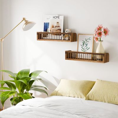 Προσαρμόσιμα ξύλινα πλωτά ράφια για υπνοδωμάτια