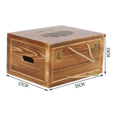 Προσαρμοσμένο λογότυπο αποδεκτό Προσαρμοσμένο χειροποίητο 6 μπουκάλια ξύλινα κουτιά δώρων κρασιού Κουτί με κλωστή