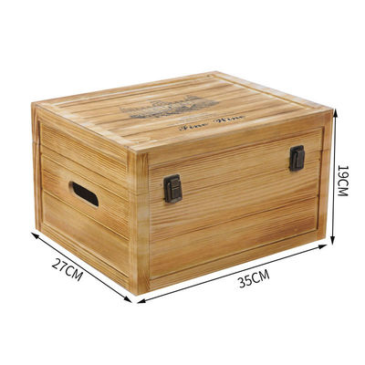 Προσαρμοσμένο λογότυπο αποδεκτό Προσαρμοσμένο χειροποίητο 6 μπουκάλια ξύλινα κουτιά δώρων κρασιού Κουτί με κλωστή