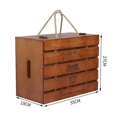 2-6 μπουκάλια Κουτί κρασιού από στερεό ξύλο για δώρο Προσαρμοσμένη παραγγελία Αποδέχεται άμεσα