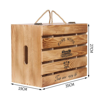 2-6 μπουκάλια Κουτί κρασιού από στερεό ξύλο για δώρο Προσαρμοσμένη παραγγελία Αποδέχεται άμεσα