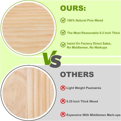 Γυρισμένα οικολογικά ξύλινα υποστρώματα για διακόσμηση τραπεζιού