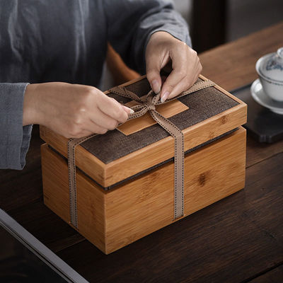 Φυσικό και ασφαλές υλικό σχεδιασμός μπαμπού κουτί με κορδέλα γραβάτα βιομηχανικό δώρο χειροτεχνία