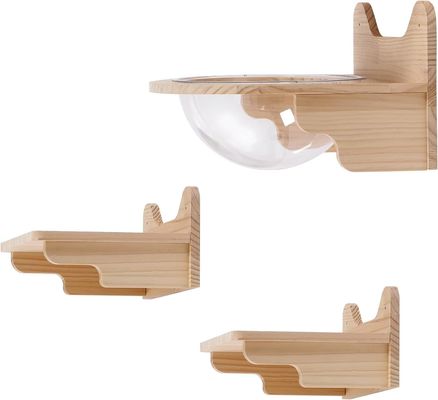 Στον τοίχο ξύλινη γάτα διαστημική κάψουλα διαφανές έπιπλα για εσωτερικές γάτες