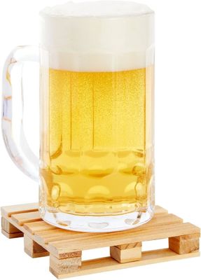 Ξύλο απλό χρώμα 3.9 X 3.9 σε Custom Logo Μέγεθος Square Mini Pallet Φυσικό Cup Mat